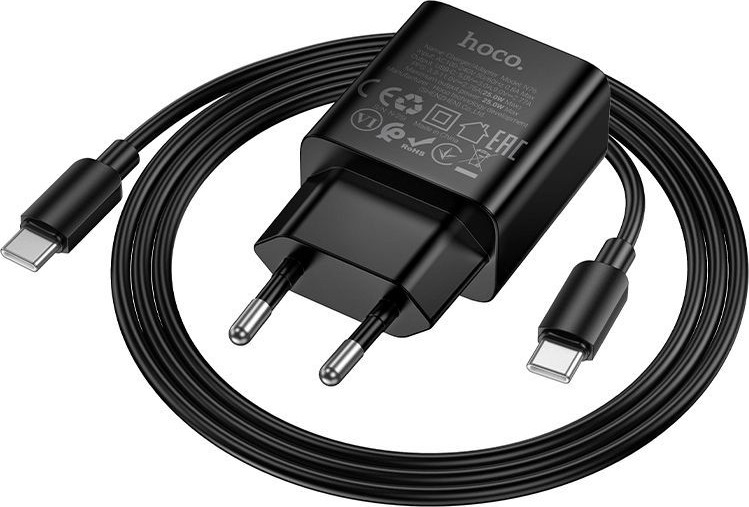 Зарядное устройство сетевое Hoco N76 + кабель Type-C-Type-C (черный)