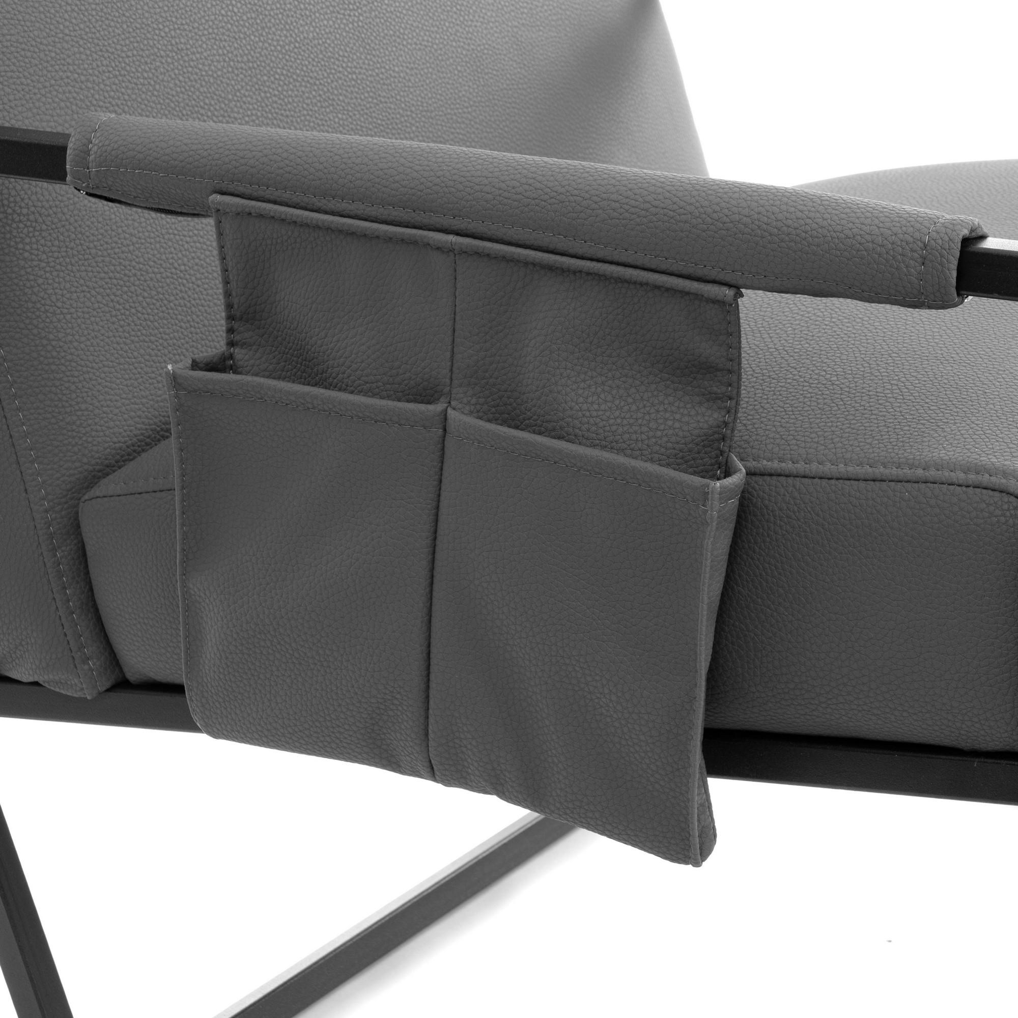 Кресло мягкое Tetchair Чарли Люкс (экокожа, sharp графит) — фото 6