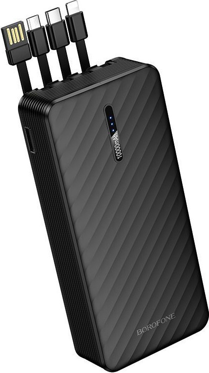 Портативное зарядное устройство Borofone BJ84A 20000mAh + 4 кабеля (черный) — фото 6