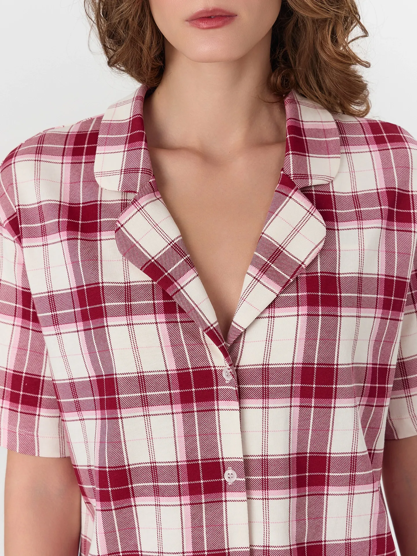 Пижама Mark Formelle 592553 (р.164/170-100-106, молочно-бордовая клетка) — фото 4