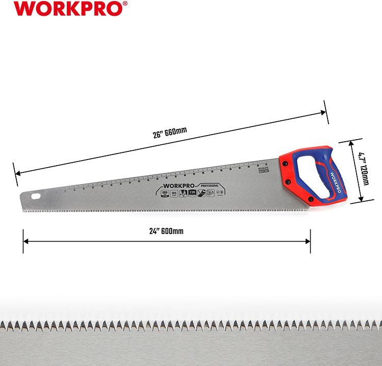 Ножовка Workpro 600мм / WP215009 — фото 4