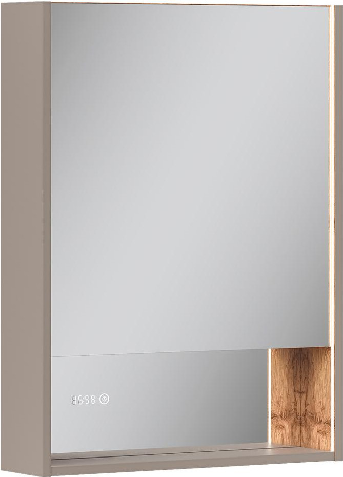 Шкаф с зеркалом для ванной EQUIL Gleam 60.1D (амарок/дуб вотан)