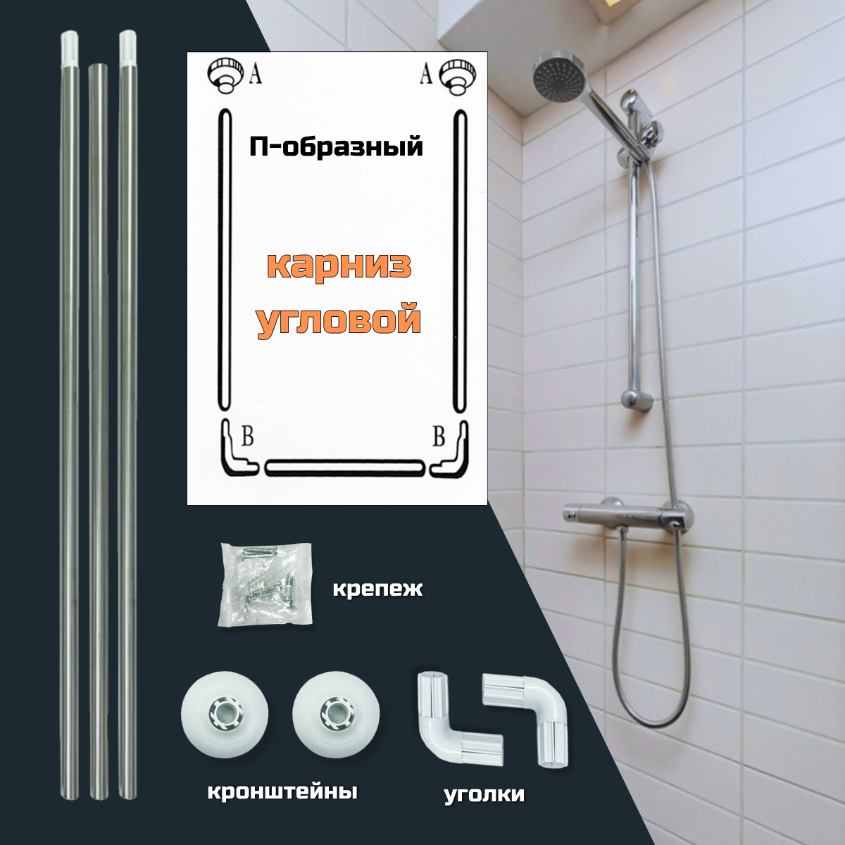 Карниз для ванны No Brand SCR-002 — фото 3