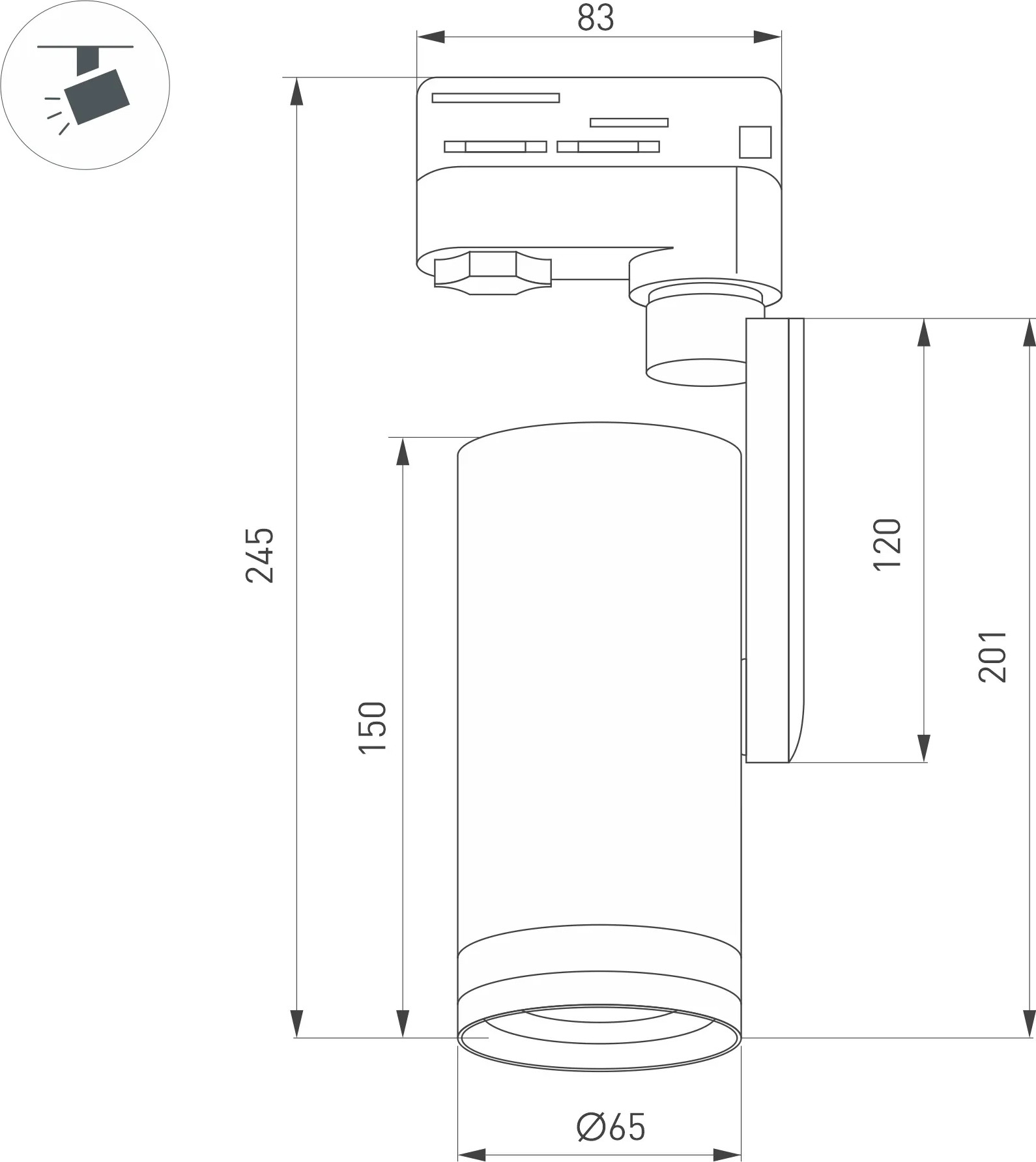 Трековый светильник Arlight LGD-URANUS-4TR-R65-10W Warm3500-MIX BK 20-50 deg / 055806 — фото 4