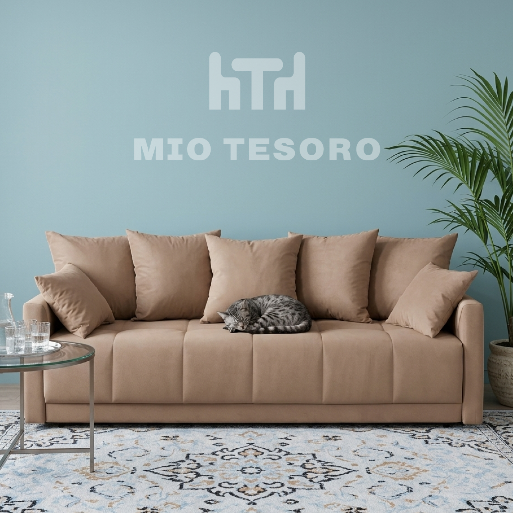 Диван Mio Tesoro 423 3ек (светло-коричневый 997) — фото 5