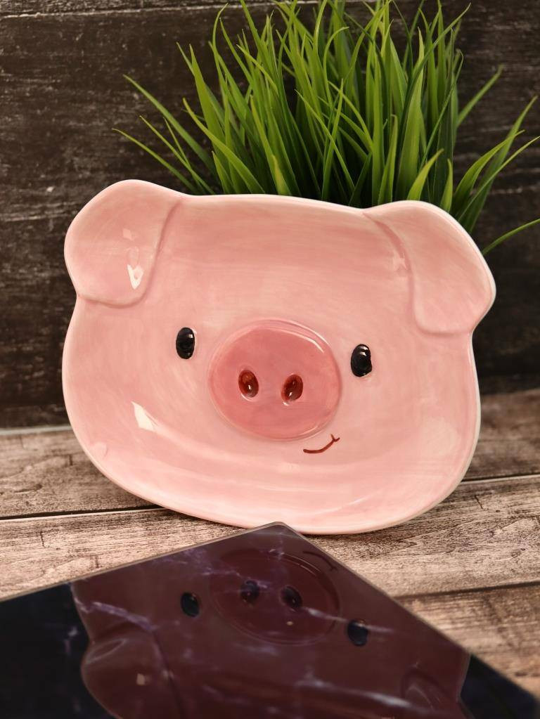 Тарелка столовая обеденная ILikeGift Sweet pig / FC250136 — фото 5