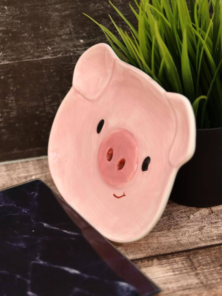 Тарелка столовая обеденная ILikeGift Sweet pig / FC250136 — фото 4