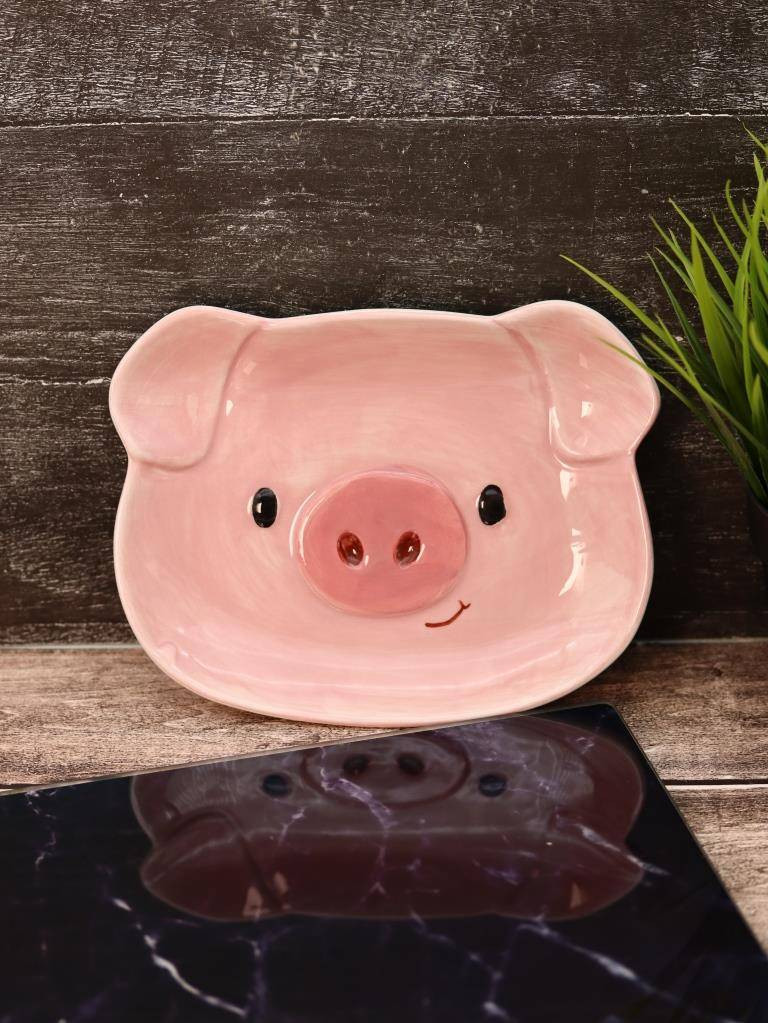 Тарелка столовая обеденная ILikeGift Sweet pig / FC250136 — фото 2