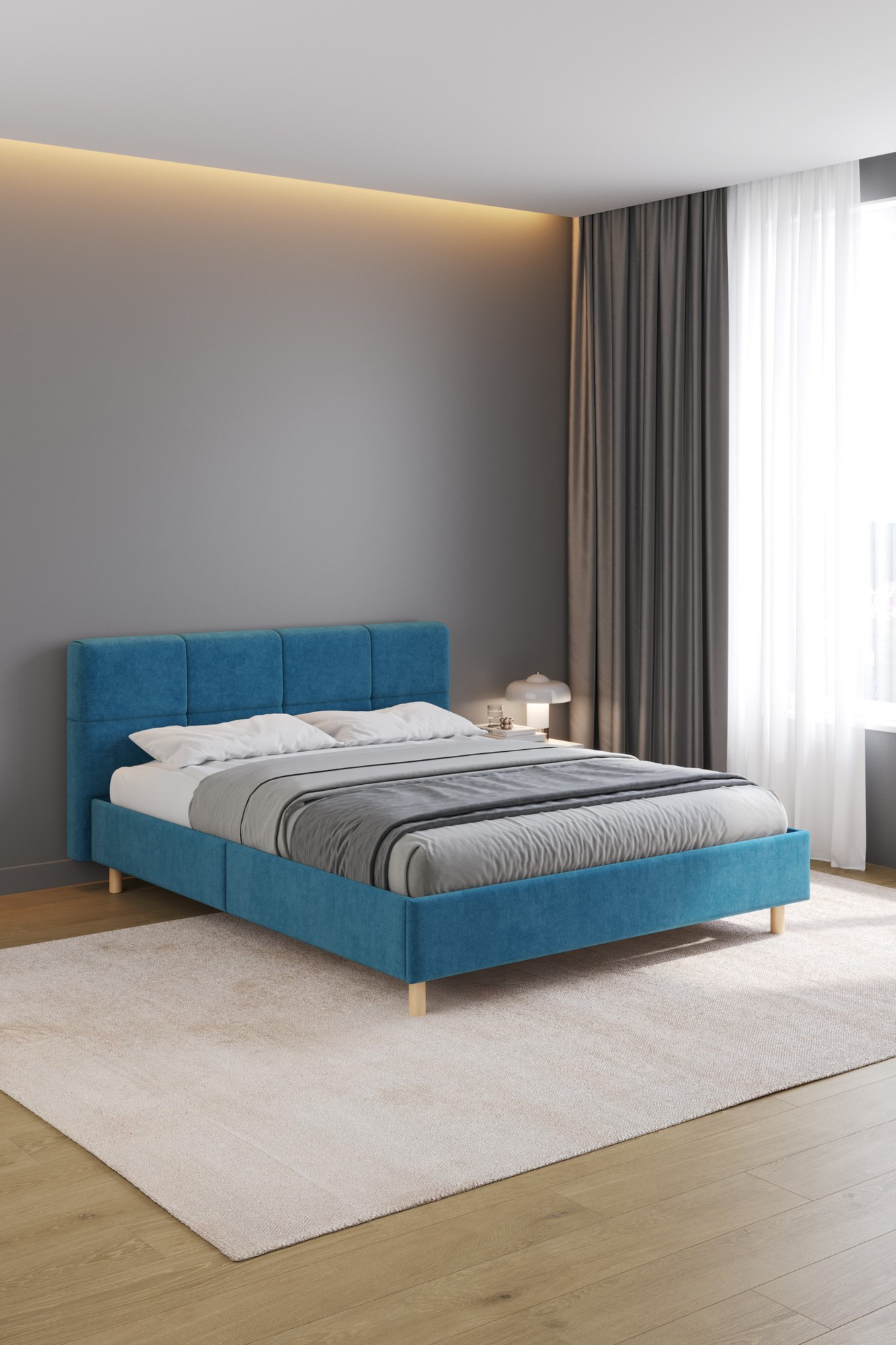 Двуспальная кровать Mio Tesoro Letto 617 160x200 (синий 1347) — фото 2