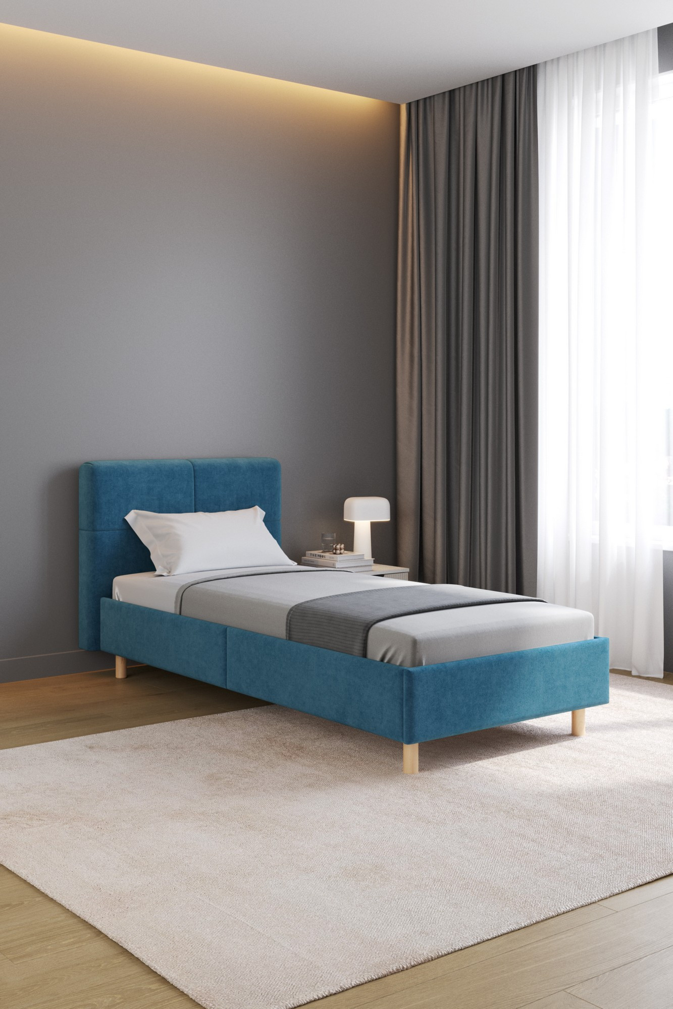 Односпальная кровать Mio Tesoro Letto 617 90x200 (синий 1347) — фото 4