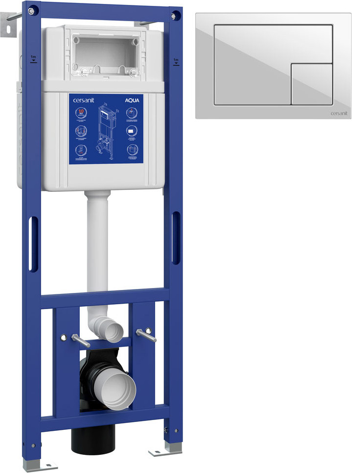 Инсталляция для унитаза Cersanit Aqua Smart M 40 68177 с кнопкой Corner 64077 (кнопка белый)