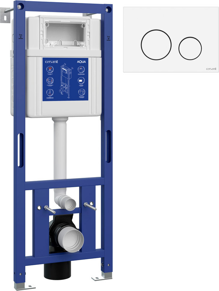 Инсталляция для унитаза Cersanit Aqua Smart M 40 68177 с кнопкой Twins 63526 (кнопка белый)