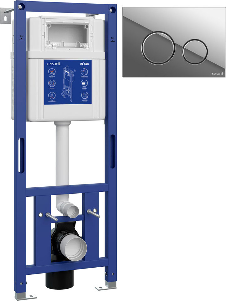 Инсталляция для унитаза Cersanit Aqua Smart M 40 68177 с кнопкой Twins 63523 (кнопка хром глянцевый)