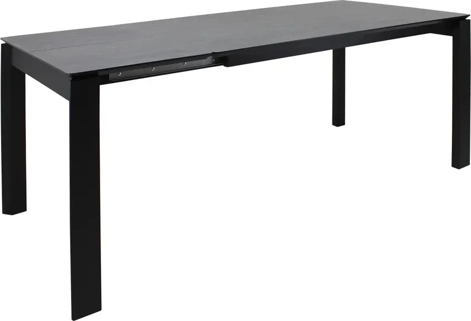 Обеденный стол Виста Бонн HPL 85x138/185 ВС/495 (камень серый/матовый черный) — фото 2