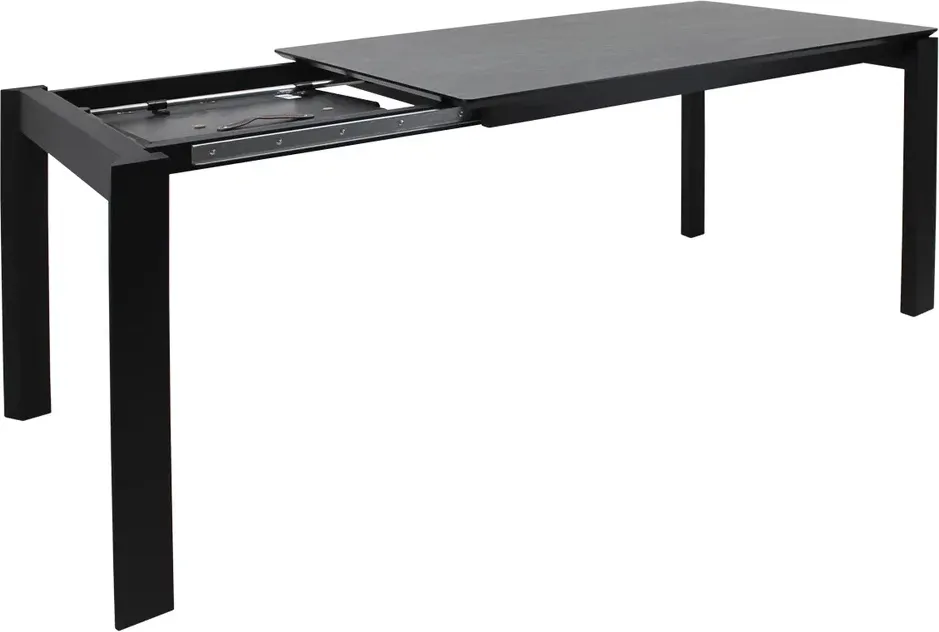 Обеденный стол Виста Бонн HPL 85x138/185 ВС/495 (камень серый/матовый черный) — фото 3