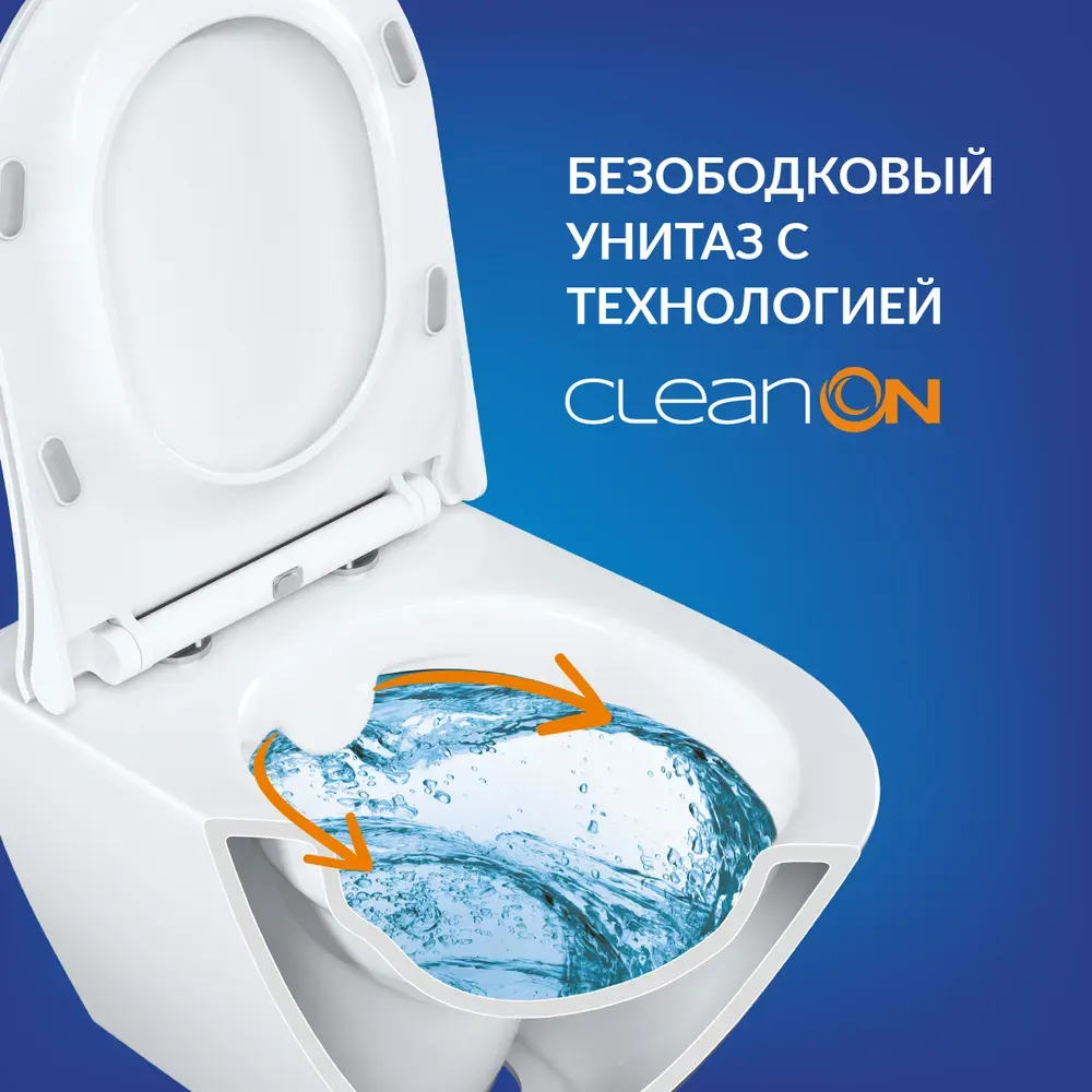 Унитаз подвесной с инсталляцией Cersanit Brasko Slim 64824 + Aqua 50 68178 +Accento Circle для Aqua 69078 (кнопка черный матовый) — фото 3