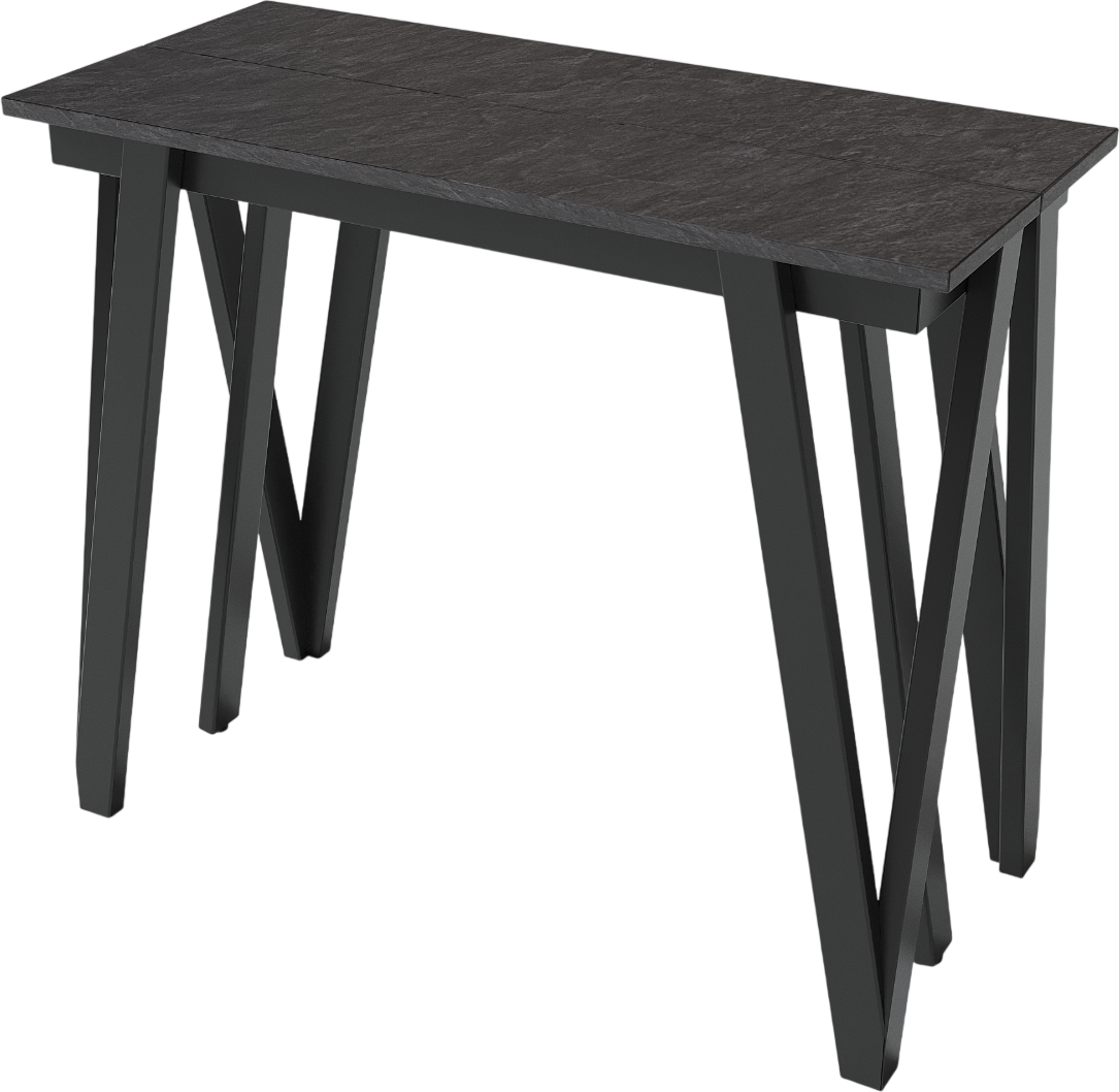 Консольный столик Aledar W 90x40/240x76 (черный муар/сланец скиваро)