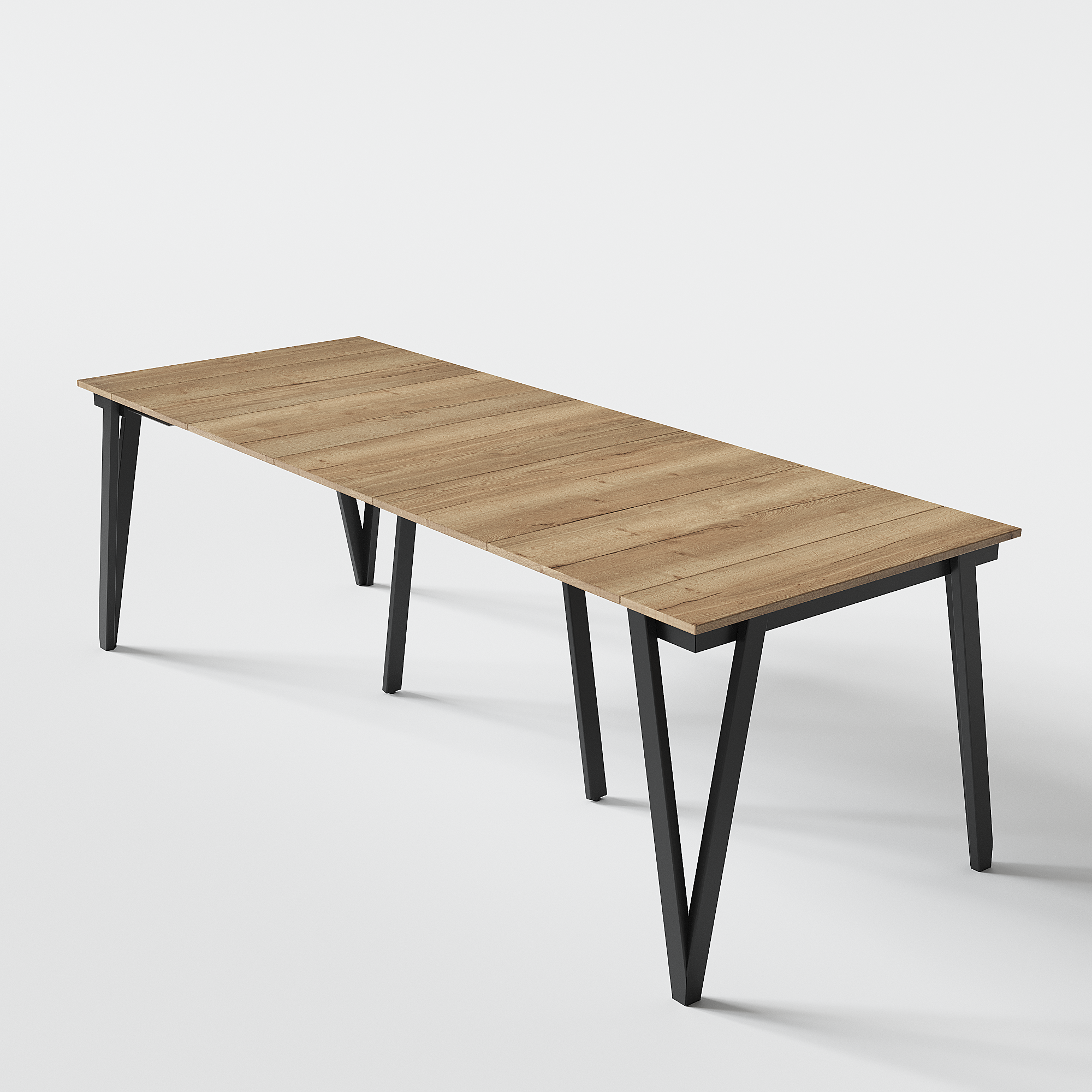 Консольный столик Aledar W 90x40/240x76 (черный муар/дуб галифакс натуральный) — фото 2