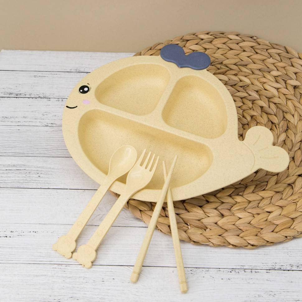 Набор посуды для кормления ILikeGift Whale 6533-01 (beige) — фото 3