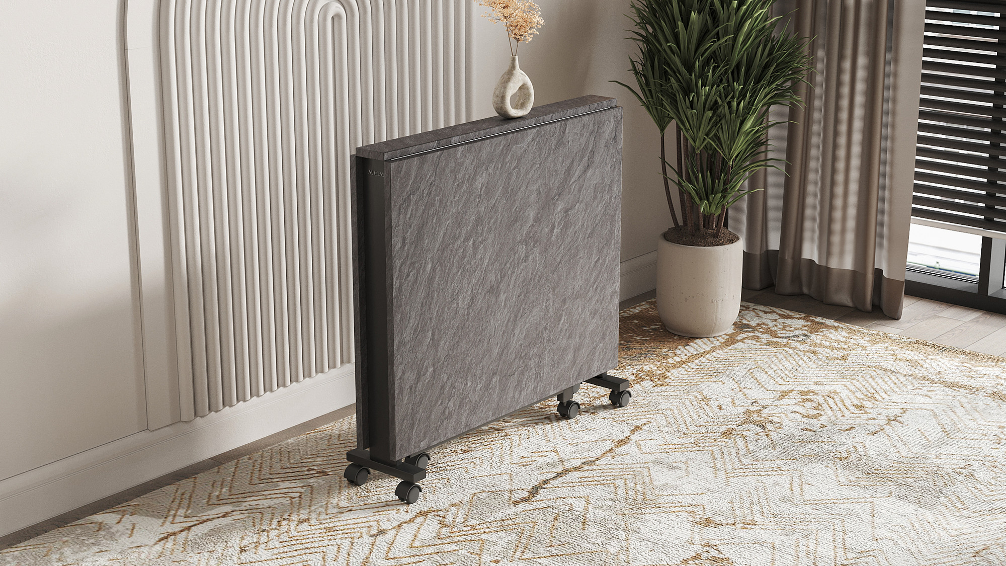 Стол-книга Aledar Bird 80x8/74/140x76 (черный муар/сланец скиваро) — фото 4