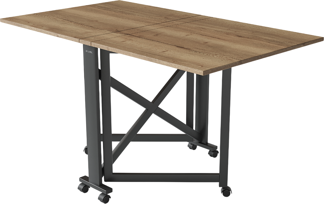 Стол-книга Aledar Bird 80x8/74/140x76 (черный муар/дуб галифакс натуральный)