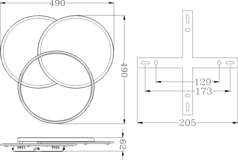 Люстра Estares VG-LM 75W 3R-ON/OFF-490x62-BLACK/WHITE/WHITE-220-IP20 — фото 4