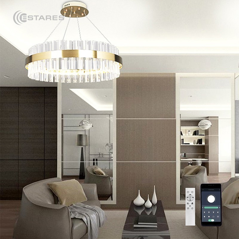 Люстра Estares Sofia 120W R-APP-550x1100-GOLD/CLEAR-220-IP20 (черный) — фото 5
