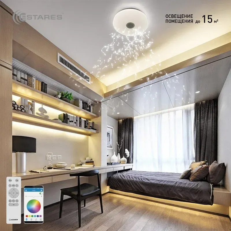 Люстра Estares RGB 40W R-APP-330-WHITE/WHITE-220-IP20 — фото 3