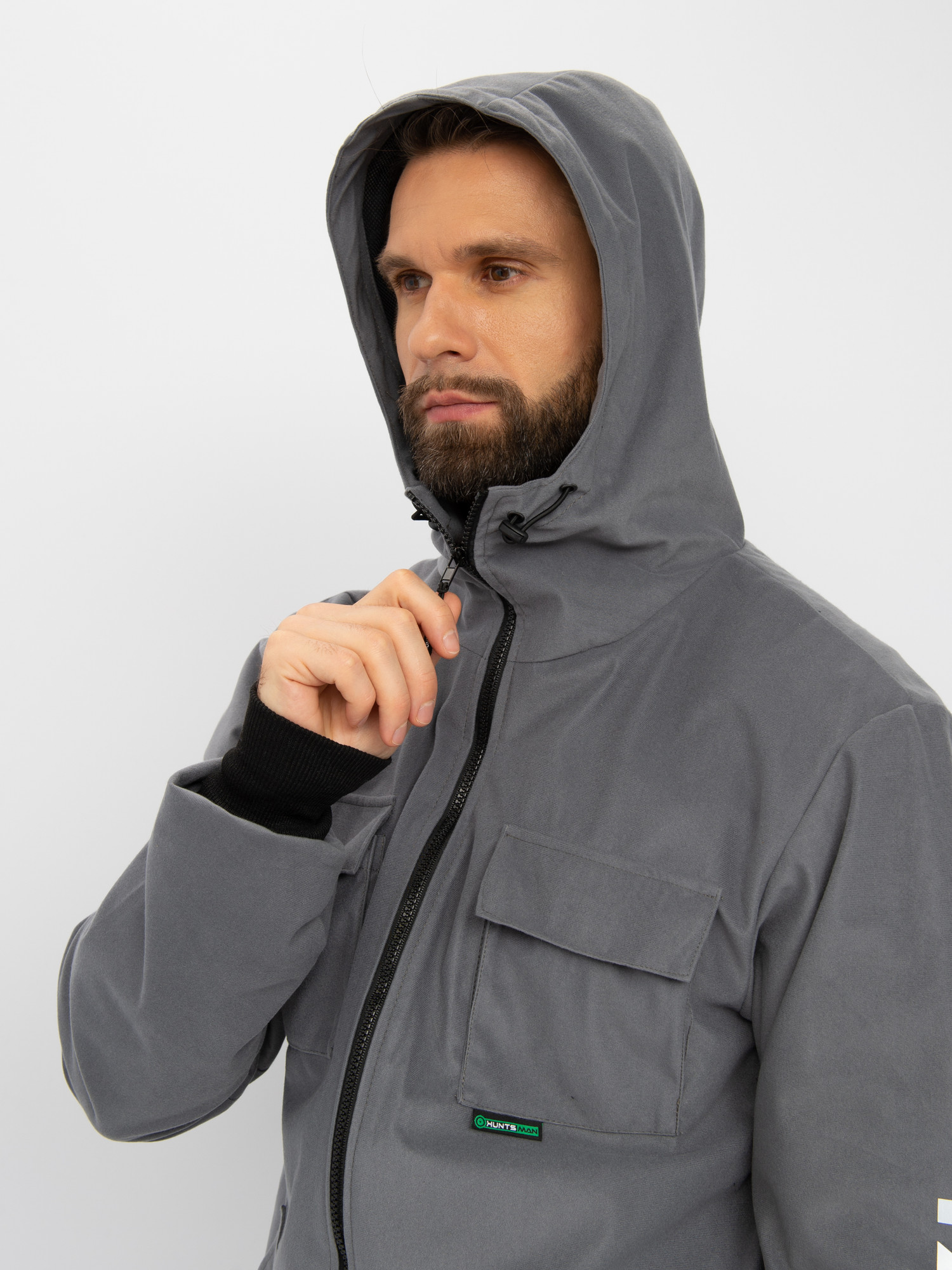 Костюм для охоты и рыбалки Huntsman Тайга-3 -8°C Лабиринт/Серый Alova (р.48-50/182-188) — фото 6