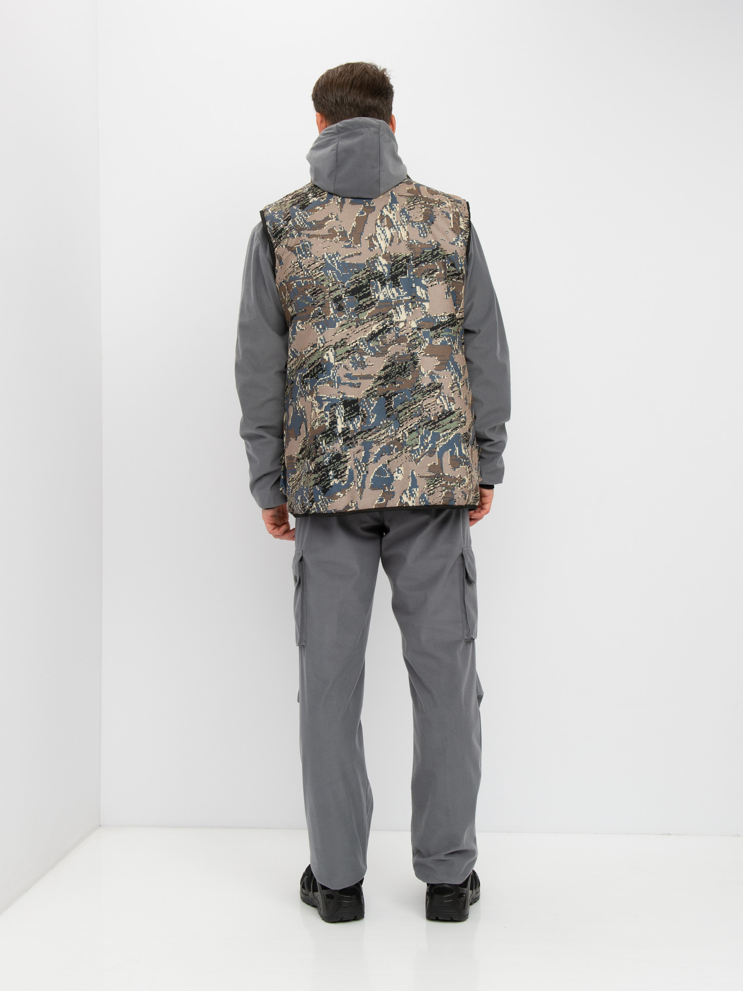 Костюм для охоты и рыбалки Huntsman Тайга-3 -8°C Лабиринт/Серый Alova (р.48-50/182-188) — фото 2
