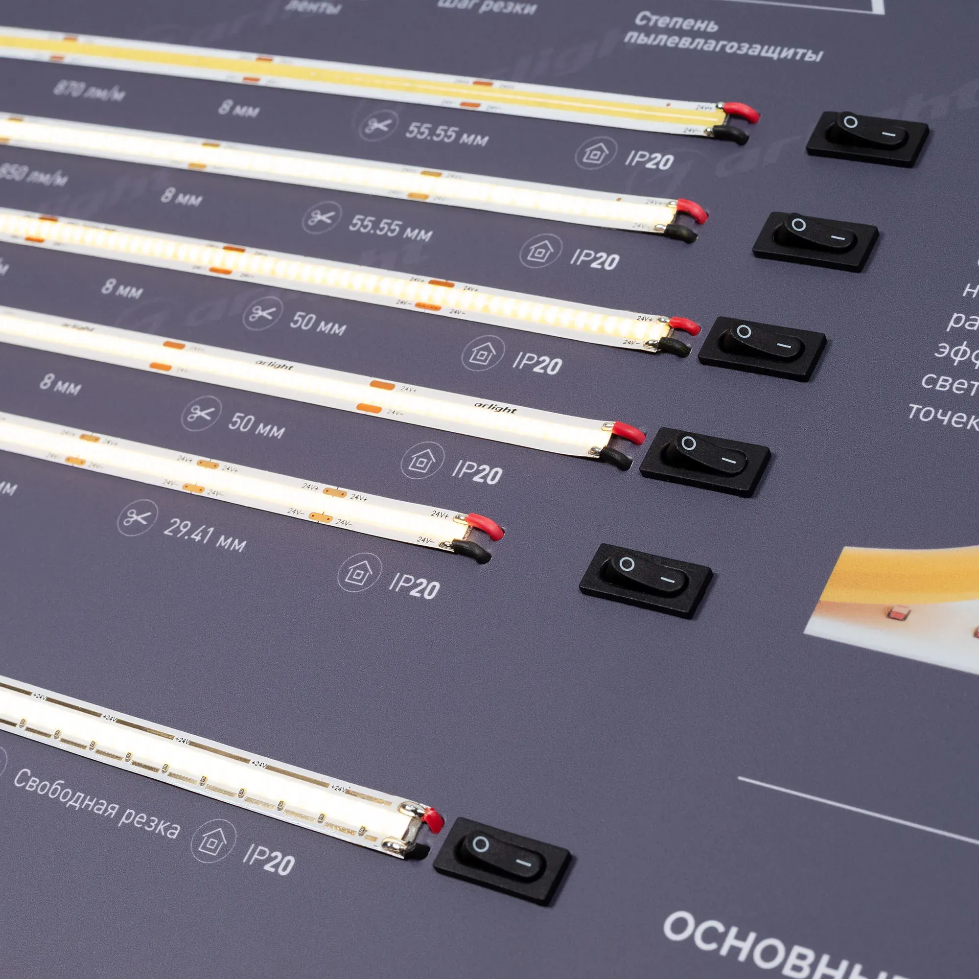 Демонстрационный стенд светодиодных лент Arlight ARL-COB-01-830x600mm / 046953 — фото 2