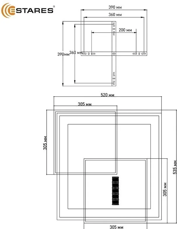 Потолочный светильник Estares Sterren 105W 3S 5DL-RC-520x535x55-WHITE/BLACK/WHITE-220-IP20 — фото 4