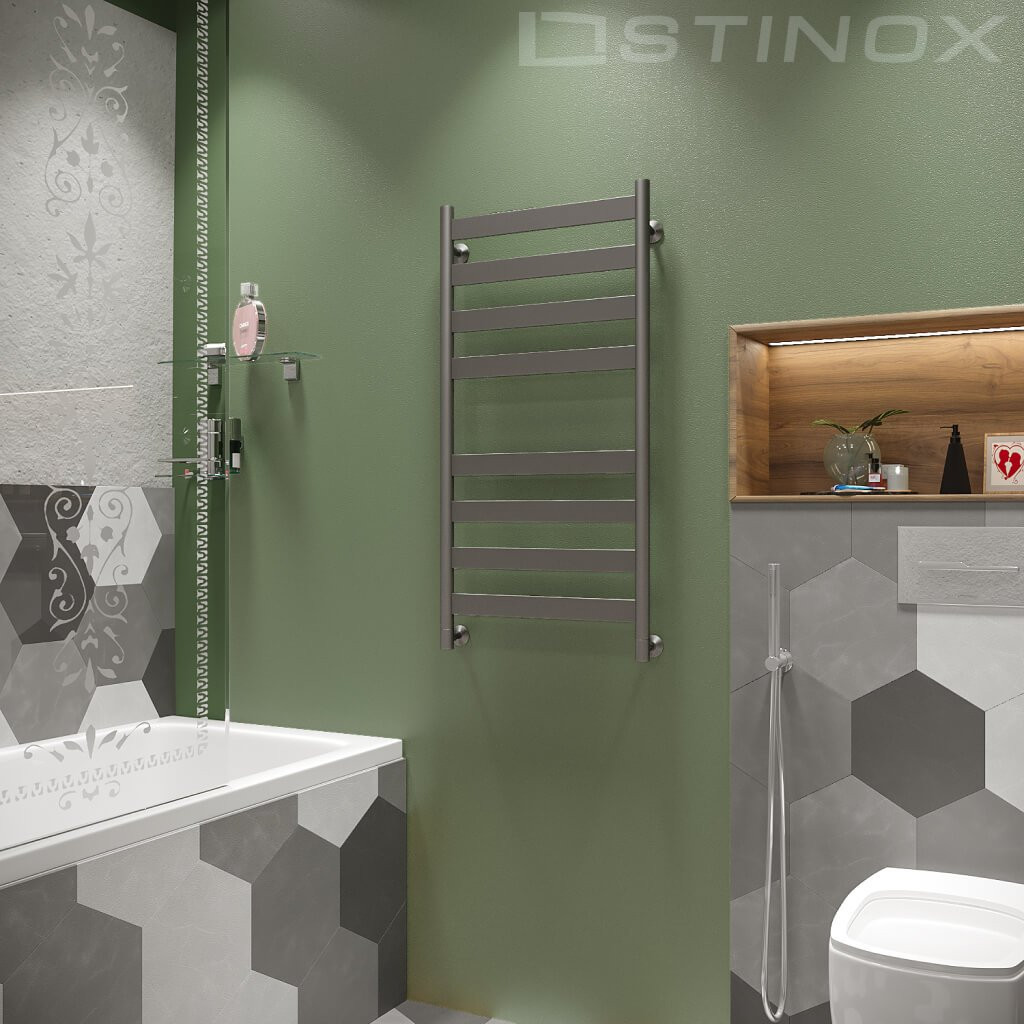 Полотенцесушитель водяной Stinox Napoli 50x100 / nap100ral9005-1 (черный матовый) — фото 2