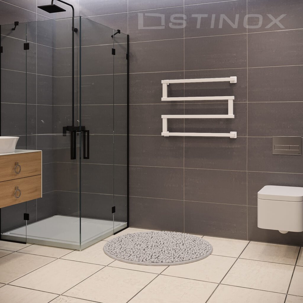 Полотенцесушитель водяной Stinox Optima 50x70 / op70ral9003 (белый матовый) — фото 2