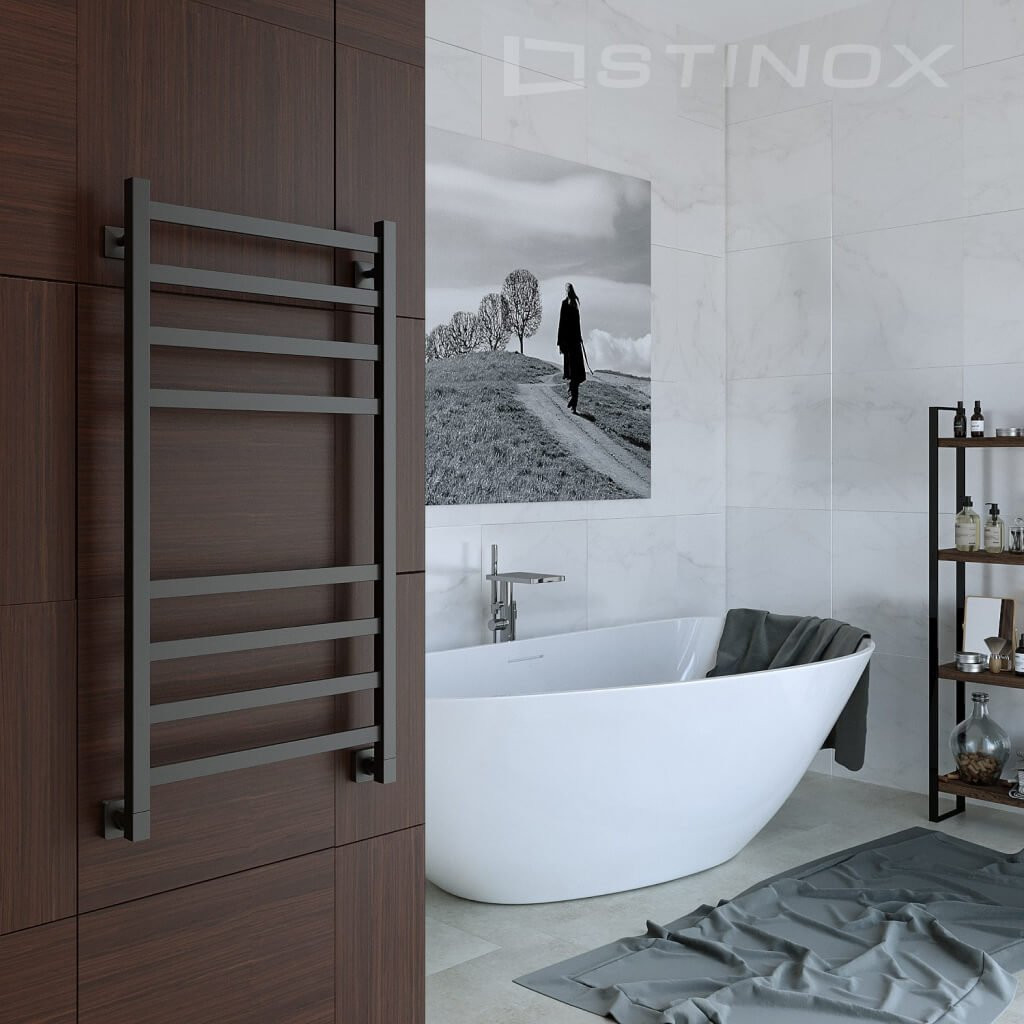 Полотенцесушитель водяной Stinox Prestige 50x100 / pr100pral9005 (черный матовый) — фото 2