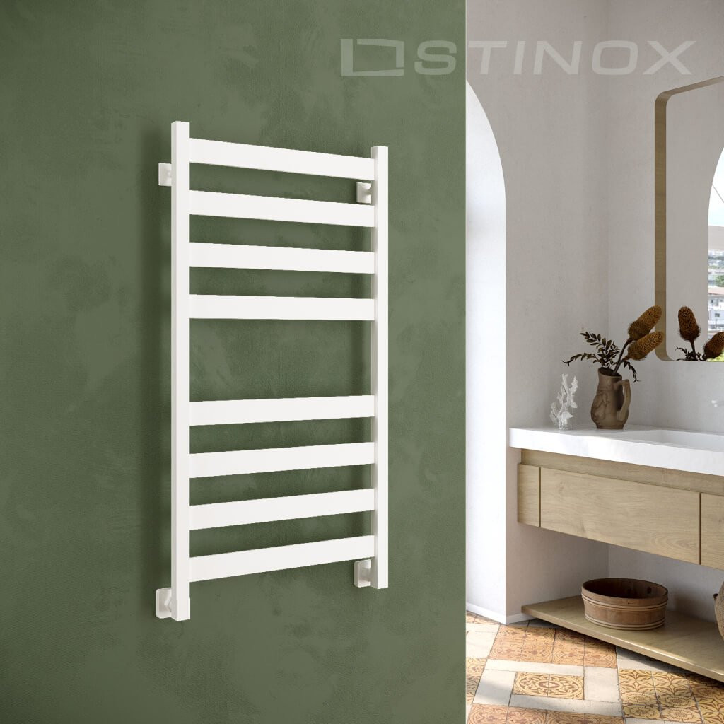 Полотенцесушитель водяной Stinox San Remo 50x100 / san100ral9003 (белый матовый) — фото 2