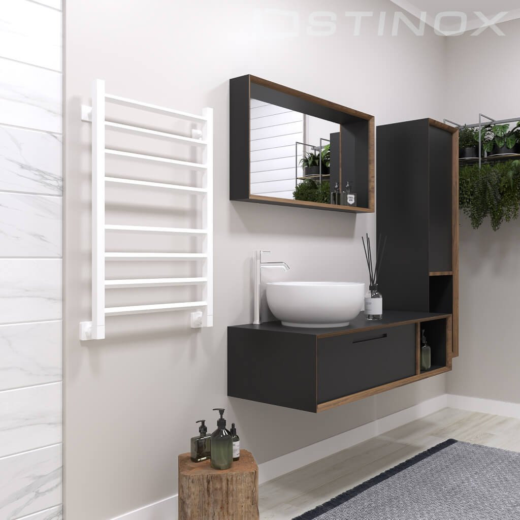 Полотенцесушитель водяной Stinox Sorento 50x80 / sor80ral9003 (белый) — фото 2