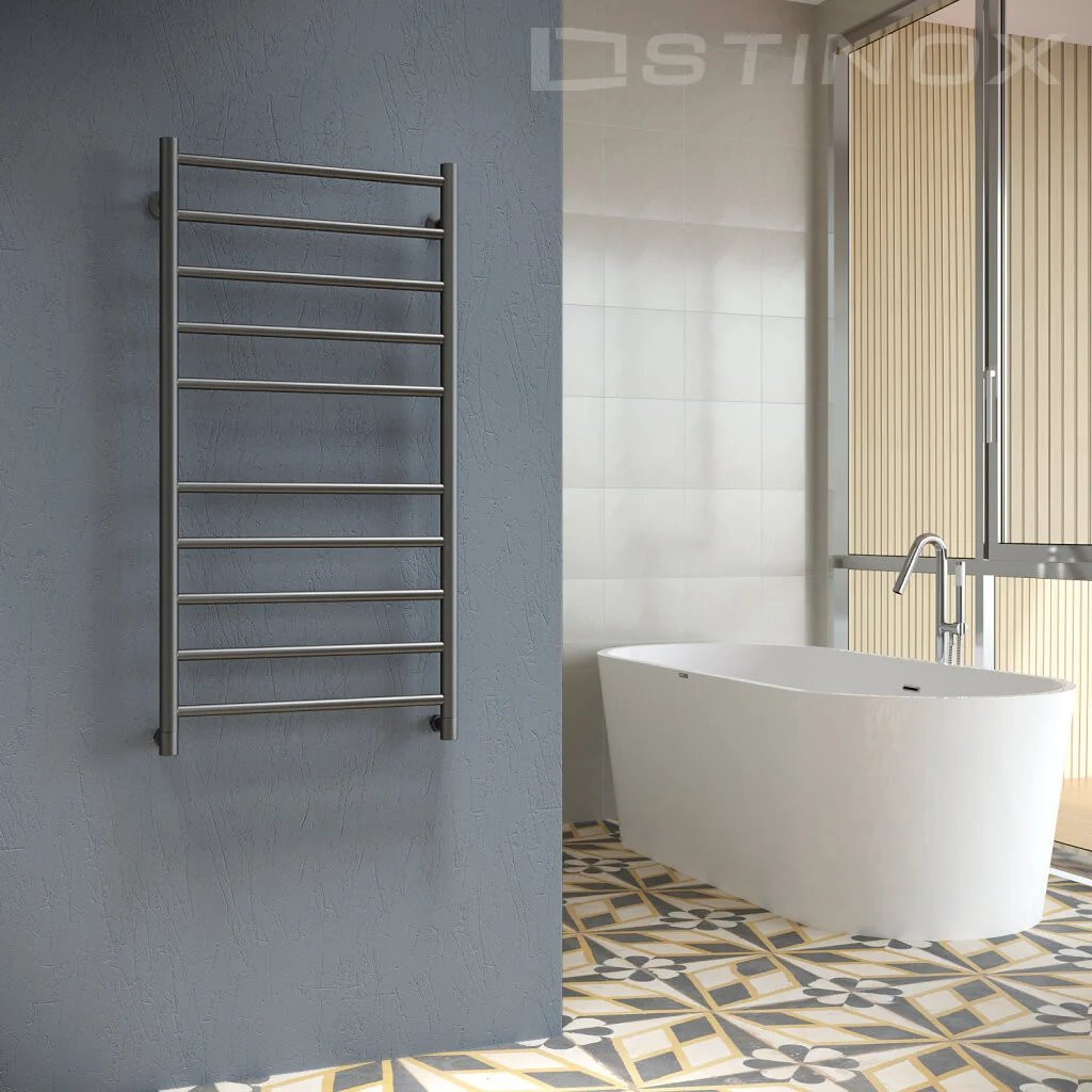 Полотенцесушитель водяной Stinox Toscana 50x100 / tos100ral9005-1 (черый матовый) — фото 2