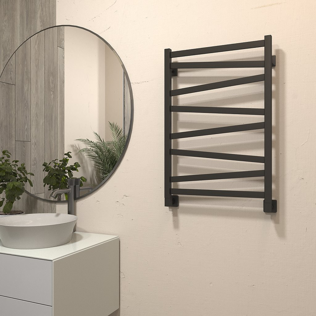Полотенцесушитель водяной Stinox Madena 50x80 / mad80ral9005 (черный матовый) — фото 2