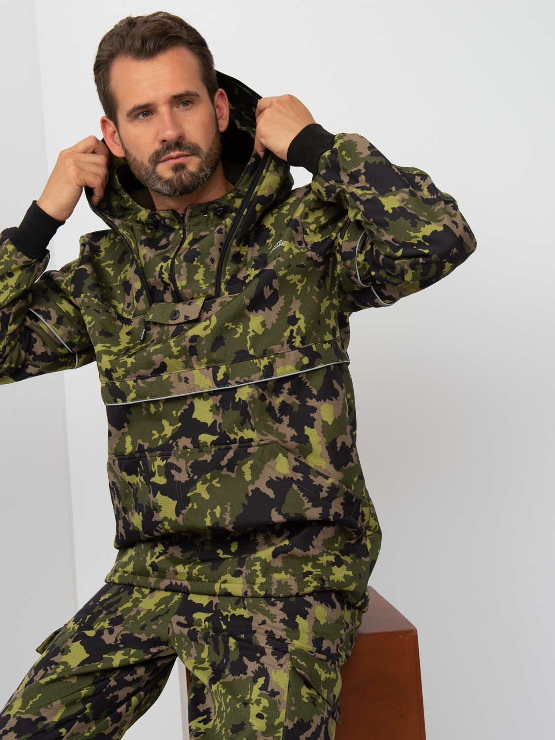 Костюм для охоты и рыбалки Huntsman Антигнус Люкс -5°C КМФ- N153 Смесовая микро Rip-stop/Бондинг (р.44-46/170-176) — фото 4