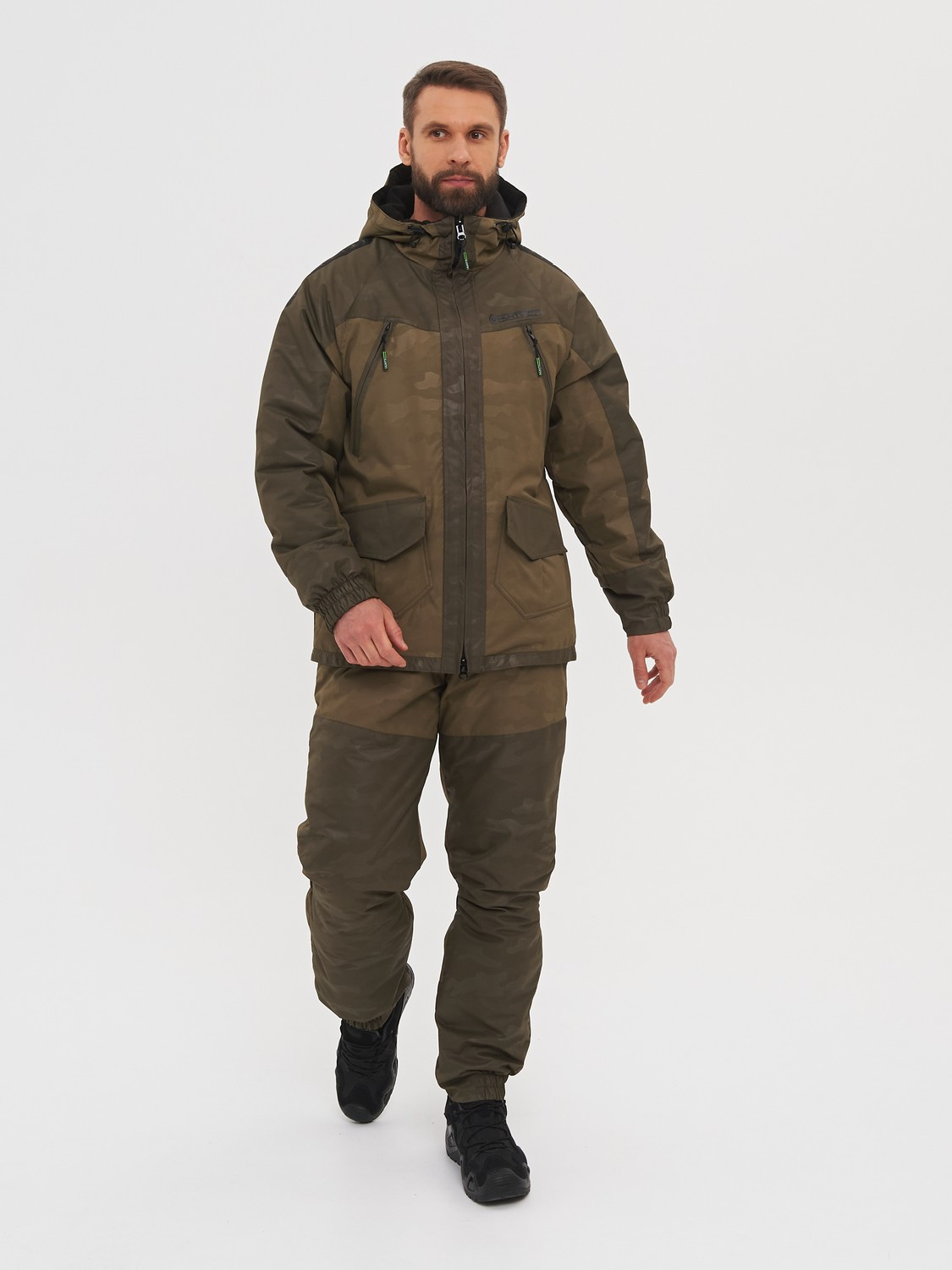 Костюм для охоты и рыбалки Huntsman Горка Люкс -10°C Хаки/Br Breathable (р.56-58/182-188)