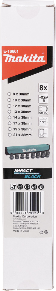Набор головок слесарных Makita Impact Black / E-16601 (8шт) — фото 4
