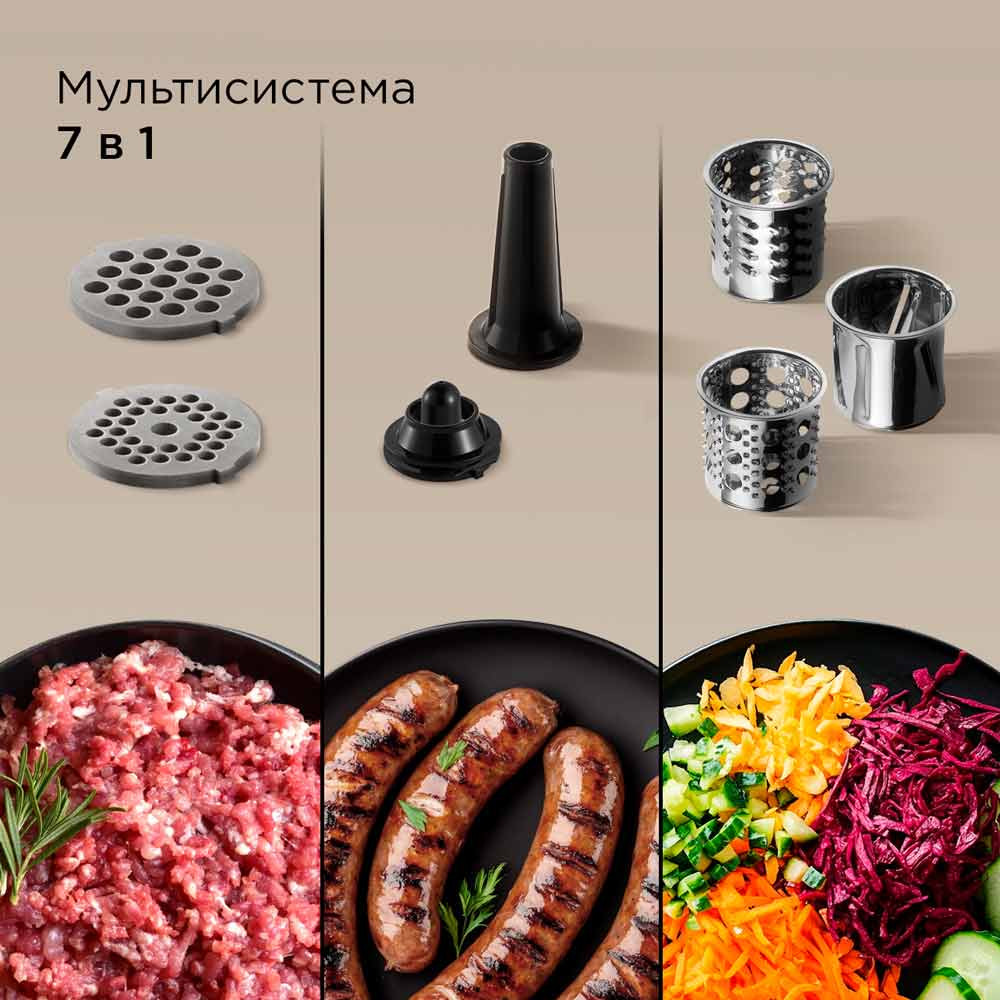 Мясорубка электрическая Redmond MG504 (черный/сталь) — фото 2