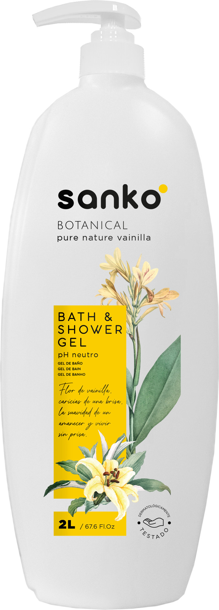 Гель для душа Sanko Botanical Цветок Ванили (2л)