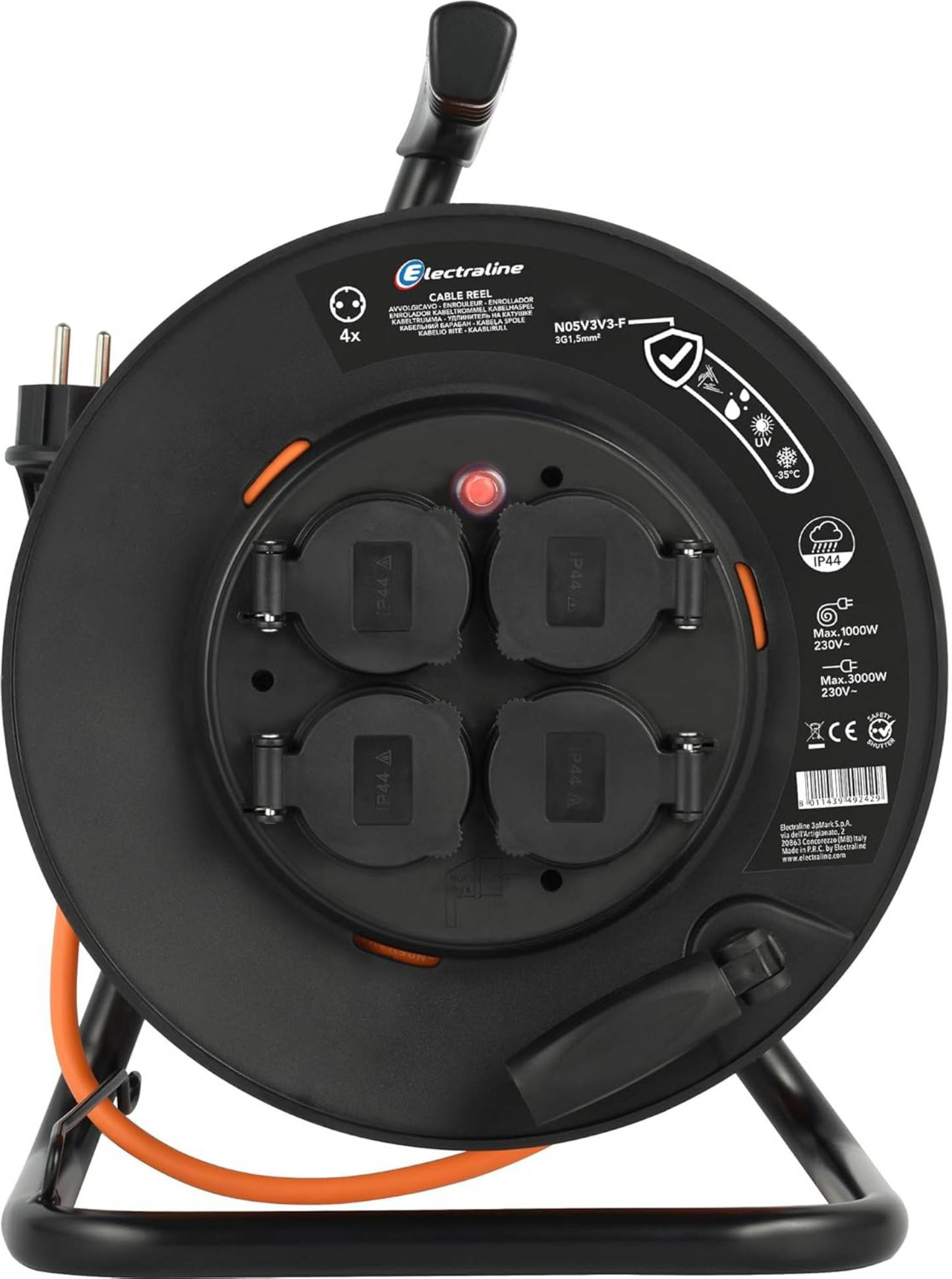 Удлинитель на катушке Electraline 49242 (50м)