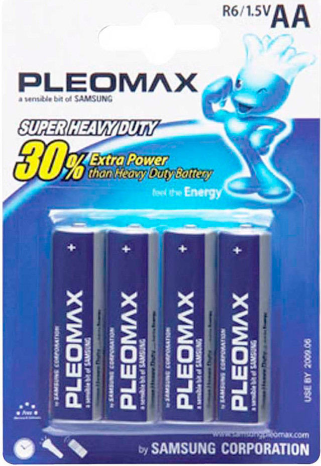 Комплект батареек Pleomax Samsung PSR6/4BL (4шт)