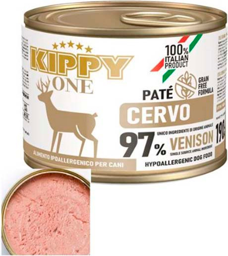 Влажный корм для собак Kippy One Monoprotein Hyppoallergenic для всех пород Оленина (200г) — фото 2