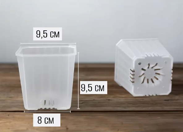 Набор вазонов BOTANICA Compact квадратный (9.5x9.5см, прозрачный) — фото 2