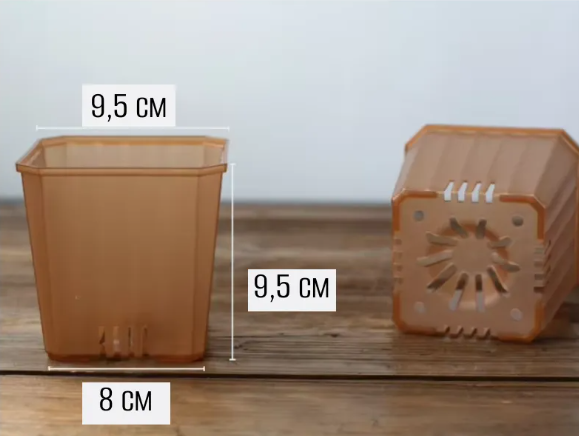 Набор вазонов BOTANICA Compact квадратный (9.5x9.5см, коричневый) — фото 2