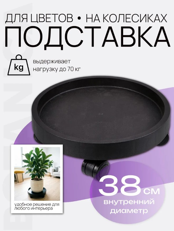 Поддон для вазона BOTANICA Skate (40x10.5см, черный) — фото 2
